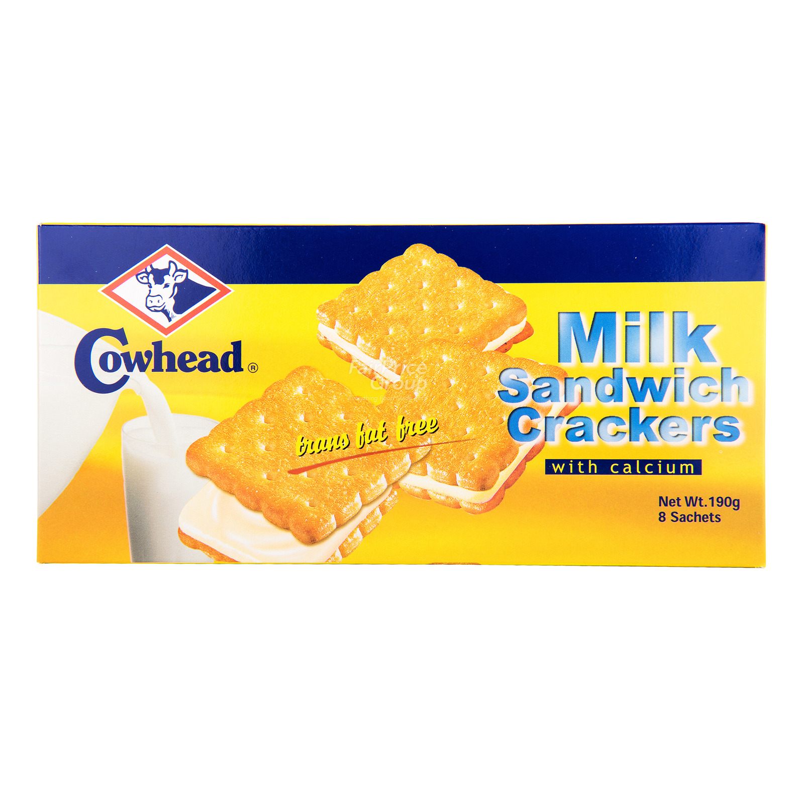 Cowhead Sandwich Crackers with Calcium - Milk (8 per pack)