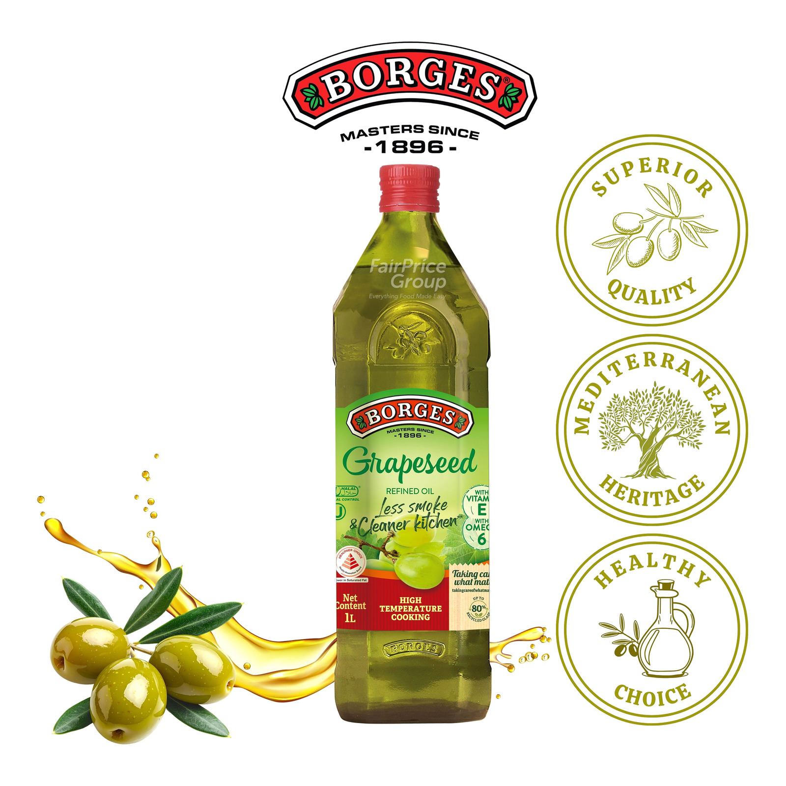 Borges Grapeseed Oil 1L