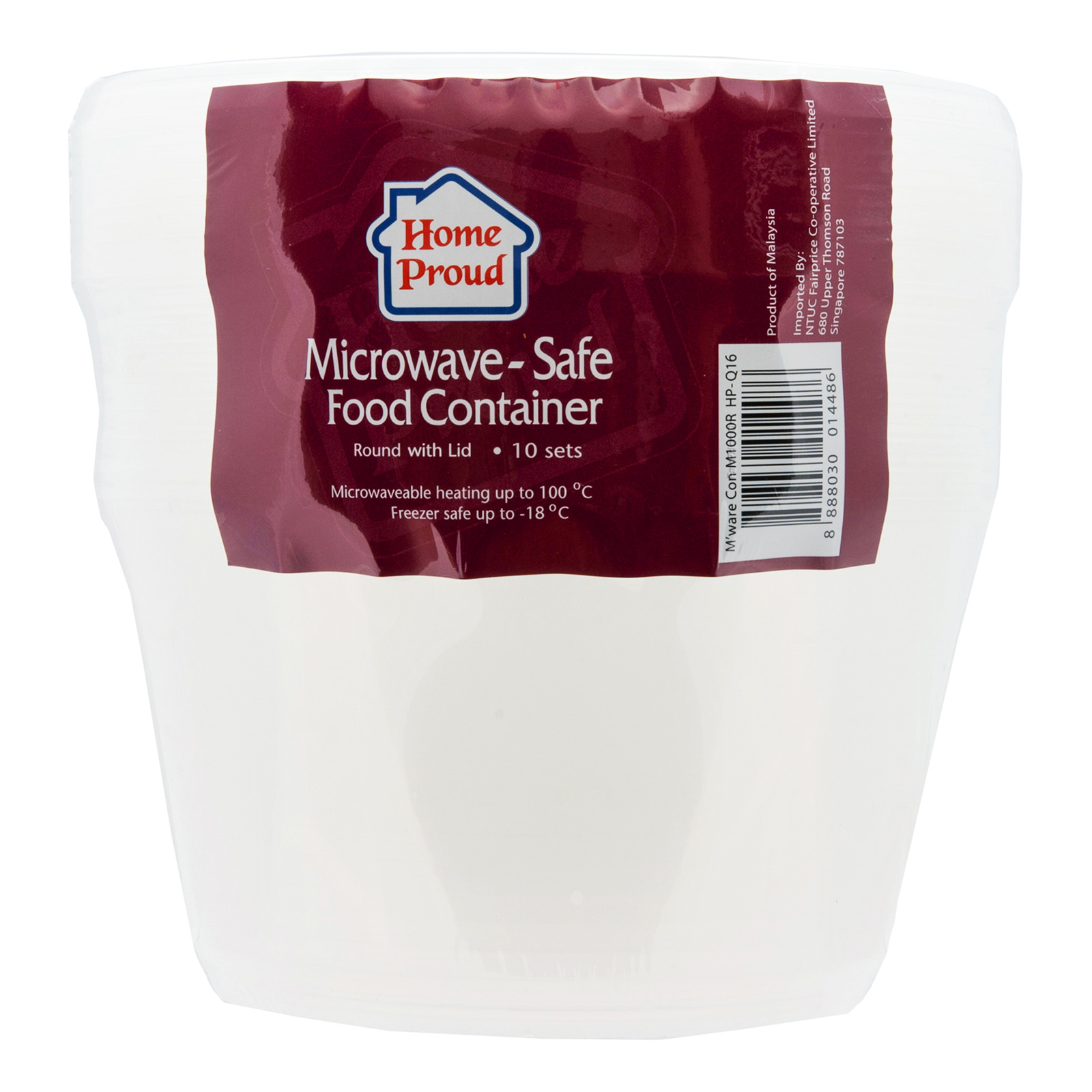 HomeProud Microwave-Safe Food Container - Round (S) 10 per pack