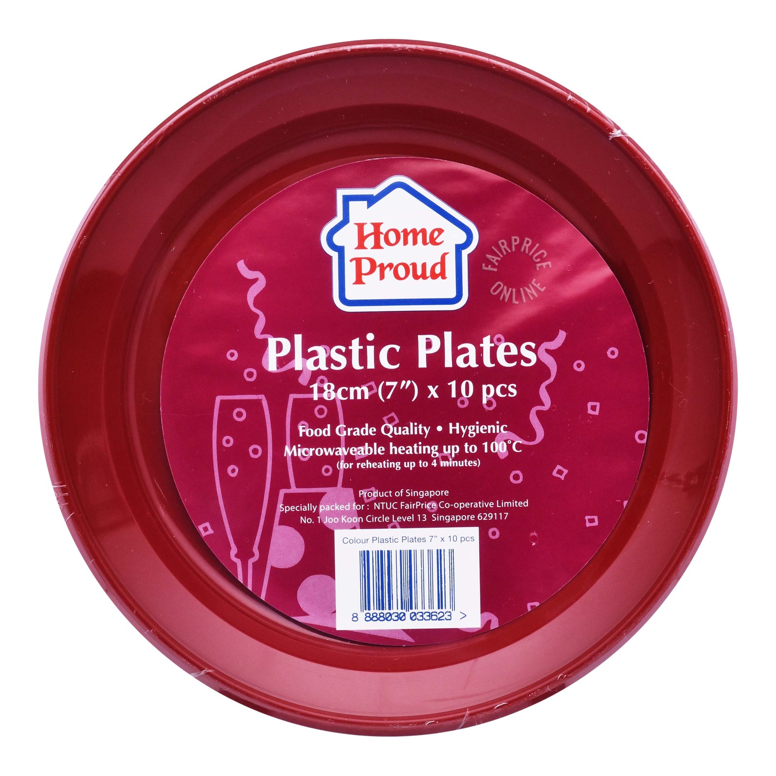 HomeProud Plastic Plates - Assorted Colour (18cm) 10 per pack