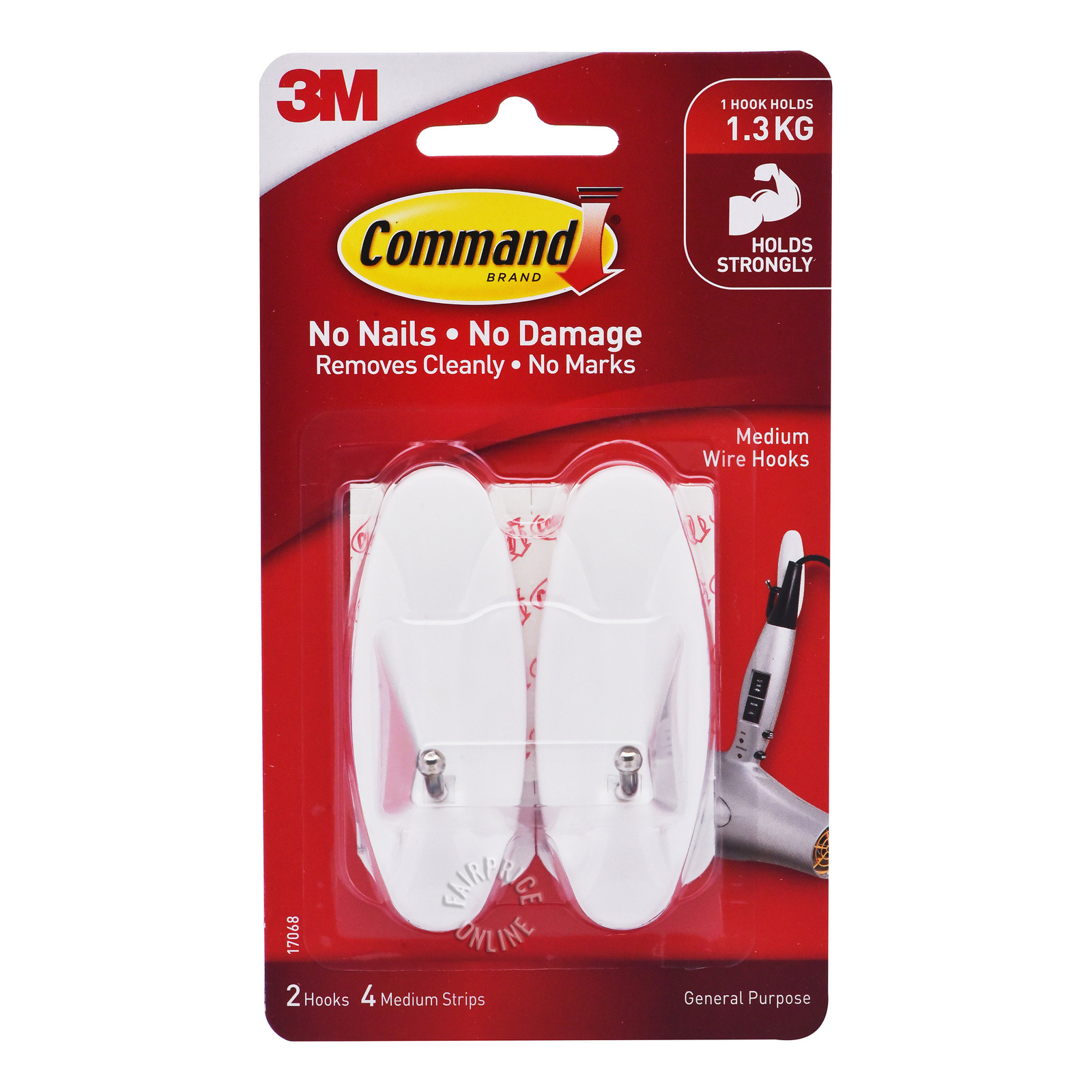 3M Command Wire Hooks - Medium 2 per pack