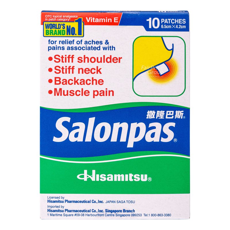 Salonpas Pain Relief Patch (6.5cm x 4.2cm) 10 per pack