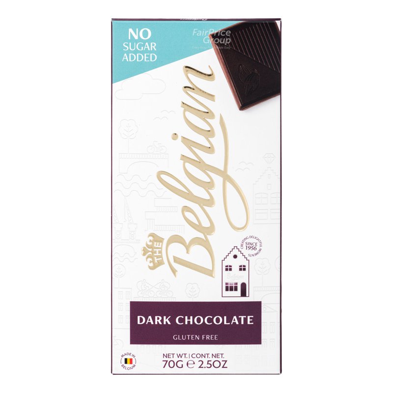 The Belgian Dark Chocolate Bar - No Sugar Added 70g