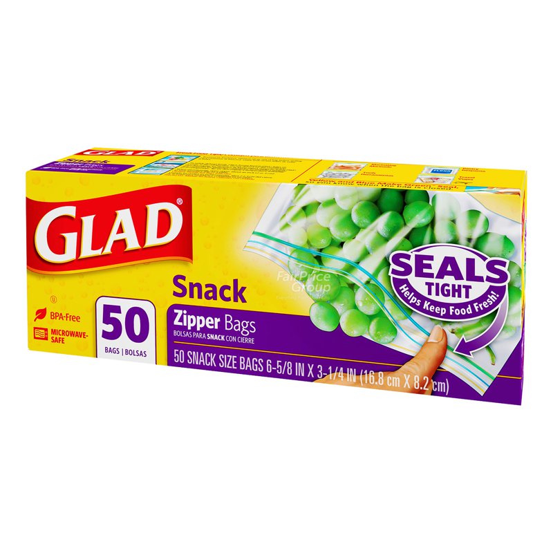 Glad Zippers Bags (Snack) 50 per pack