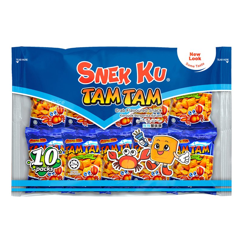 Snek Ku Flavoured Snack - Tam Tam Crab (Mini Pack)