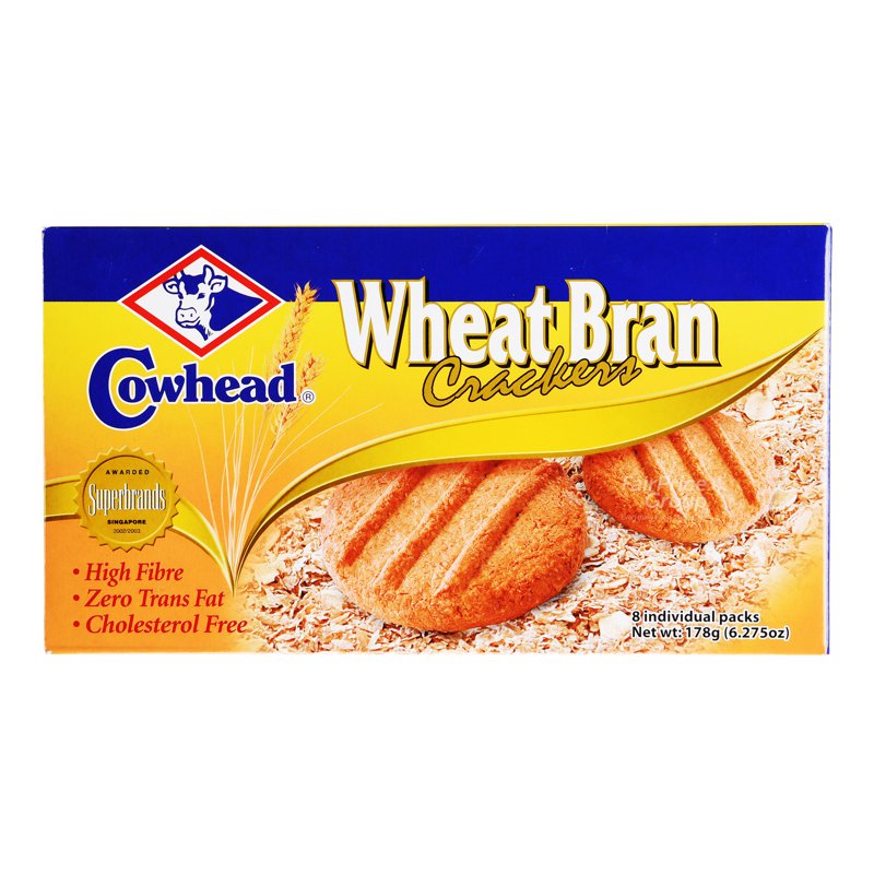 Cowhead Crackers - Wheat Bran (8 per pack)