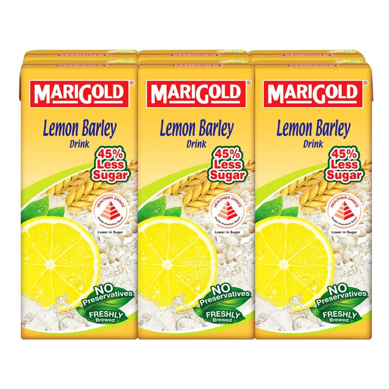 Marigold Packet Drink - Lemon Barley (Less Sweet) 6 x 250ml