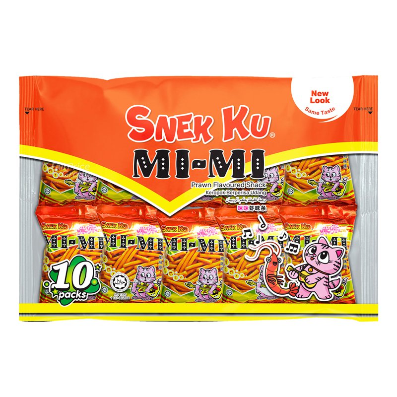 Snek Ku Flavoured Snack - Mi Mi Prawn (MiniPack) 10 x 12g