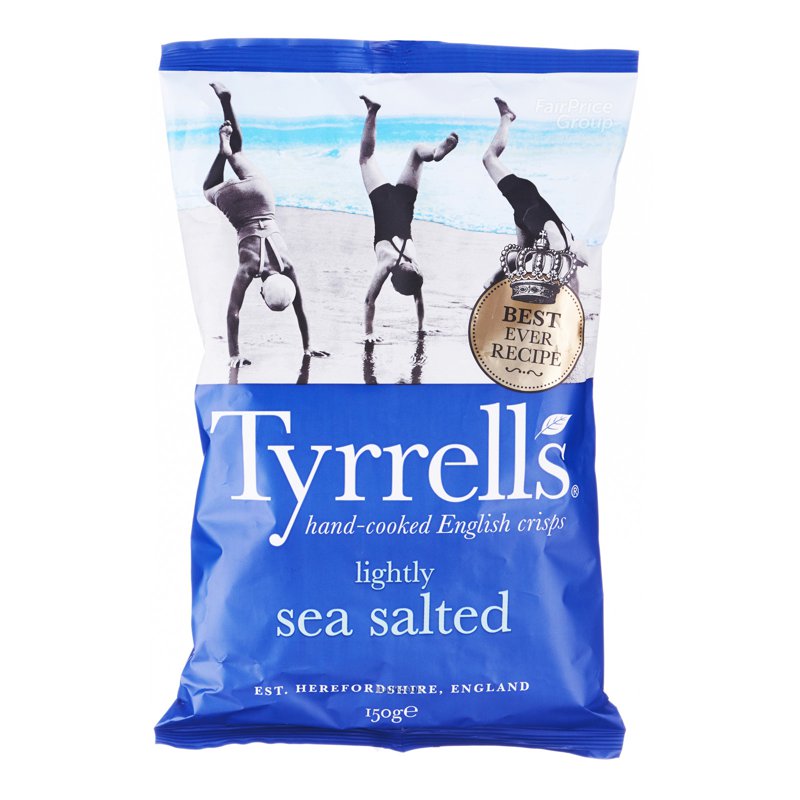 Tyrrells Hand Cooked Potato Chips - Sea Salt (Lightly)