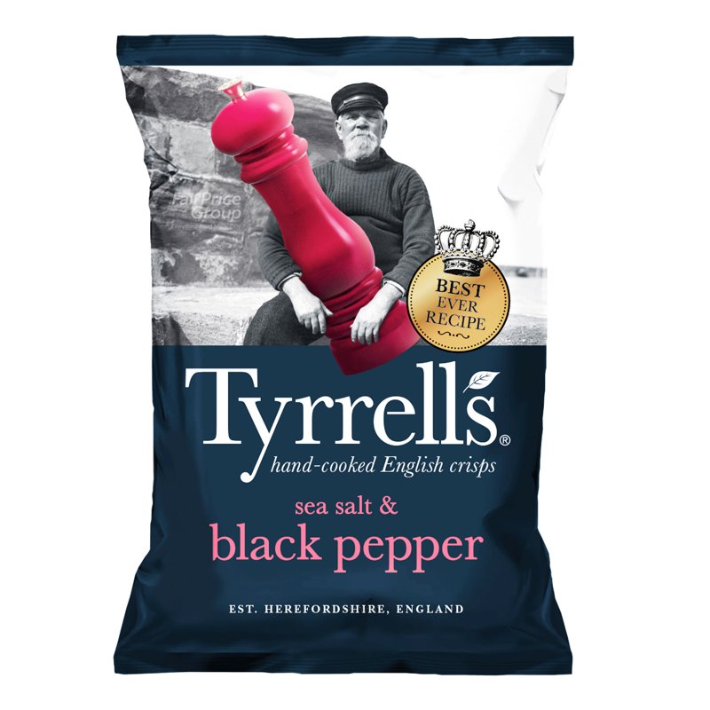 Tyrrells Hand Cooked Potato Chips - Sea Salt & Black Pepper