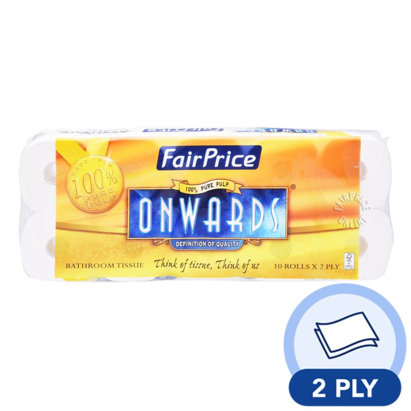 FairPrice Onwards Bathroom Tissue - 2ply 10 x 400 per pack