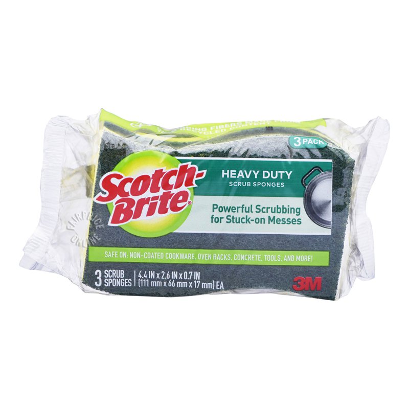 3M Scotch-Brite Scrub Sponges - Heavy Duty 3 per pack