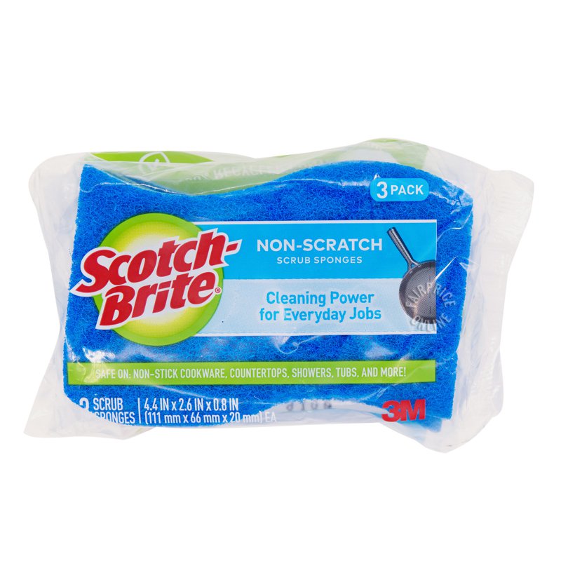 3M Scotch-Brite Scrub Sponges - Non-Scratch (Blue) 3 per pack