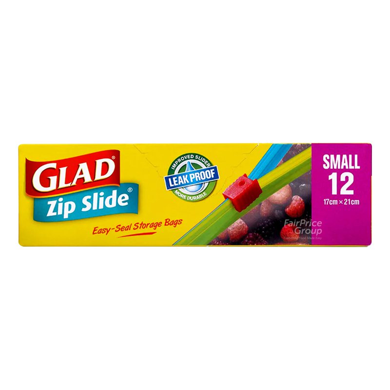 Glad Zip Slide Storage Bags - Small 12 per pack