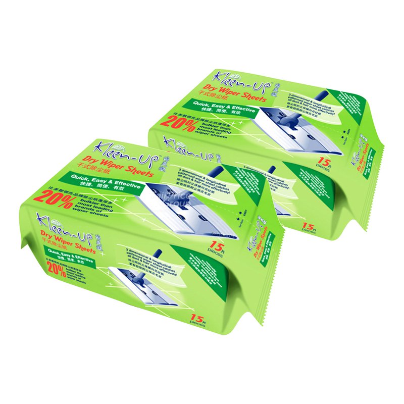Kleen-Up Wiper Sheets - Dry 2 x 15 per pack