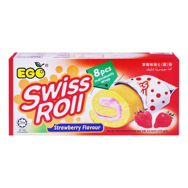 Ego Swiss Roll - Strawberry 176g (8 per pack)