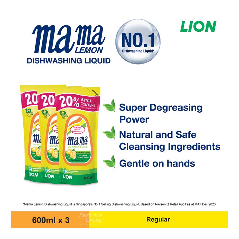 Mama Lemon Dishwashing Liquid Refill - Natural Lemon
