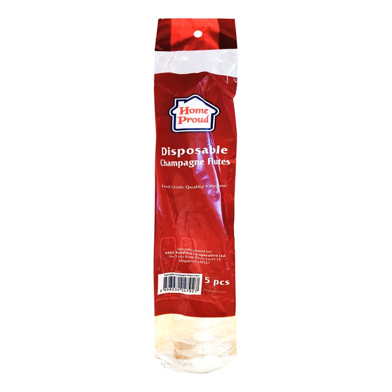 HomeProud Disposable Champagne Flutes 5 per pack
