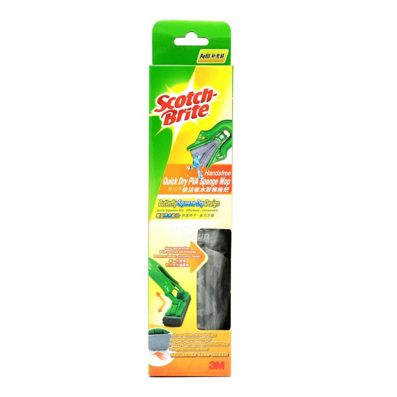 3M Scotch-Brite Handsfree Quick Dry PVA Sponge Mop Refill 1 per pack