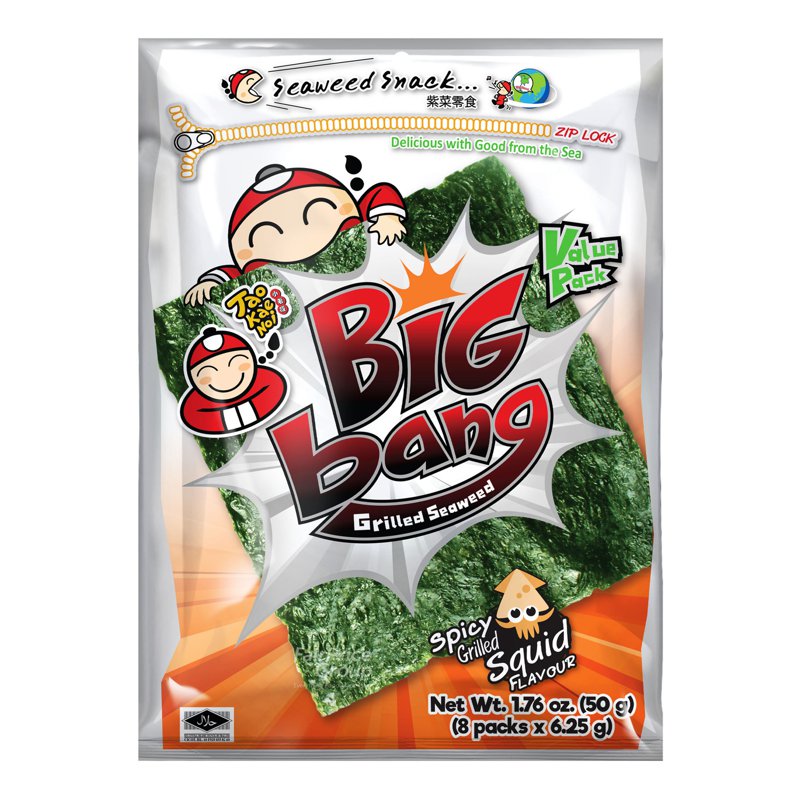 Tao Kae Noi Big Bang Grilled Seaweed - Spicy Grilled Squid 50g
