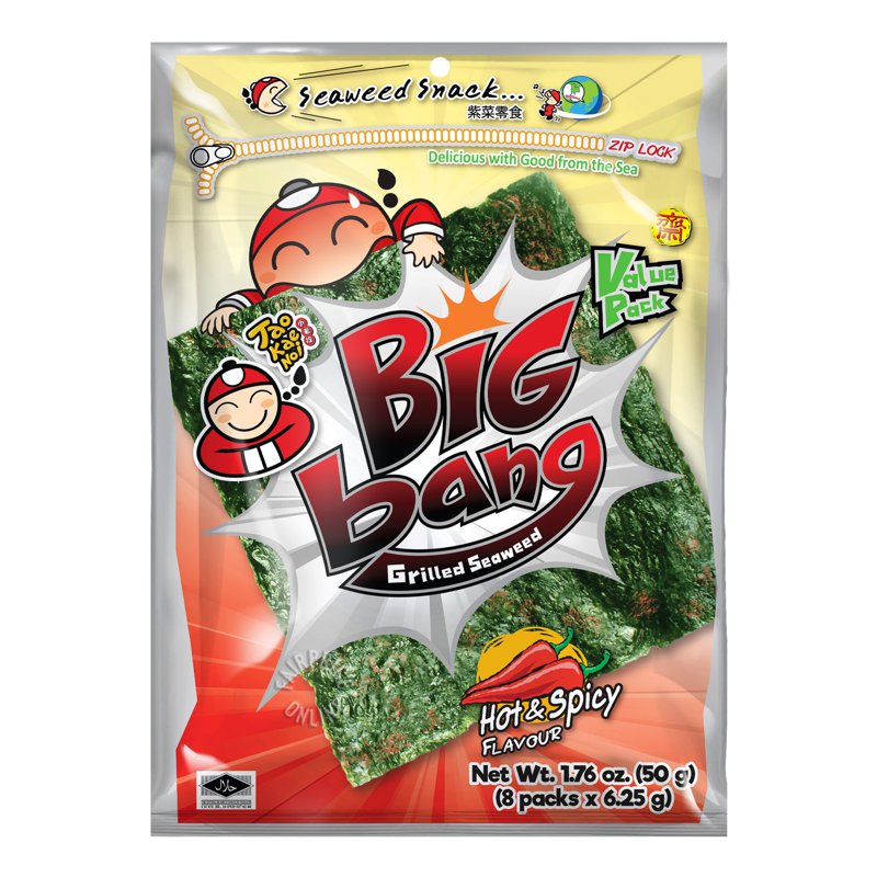 Tao Kae Noi Big Bang Grilled Seaweed - Hot & Spicy 50g