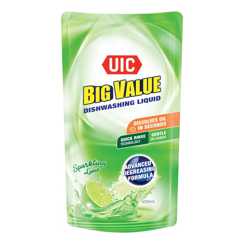 Uic Big Value Dishwashing Liquid Refill - Lime