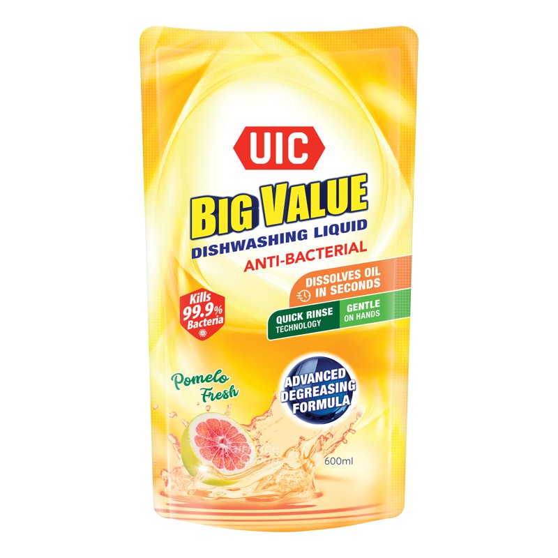 Uic Big Value Dishwashing Liquid Refill - Anti-Bacterial