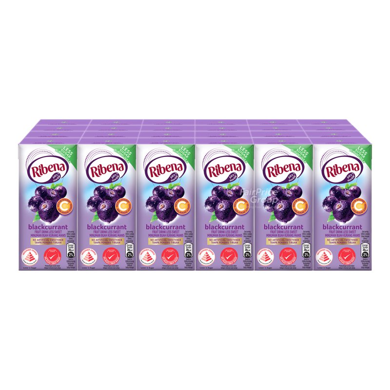 Ribena Blackcurrant Fruit Packet Drink - Less Sweet (Ctn)