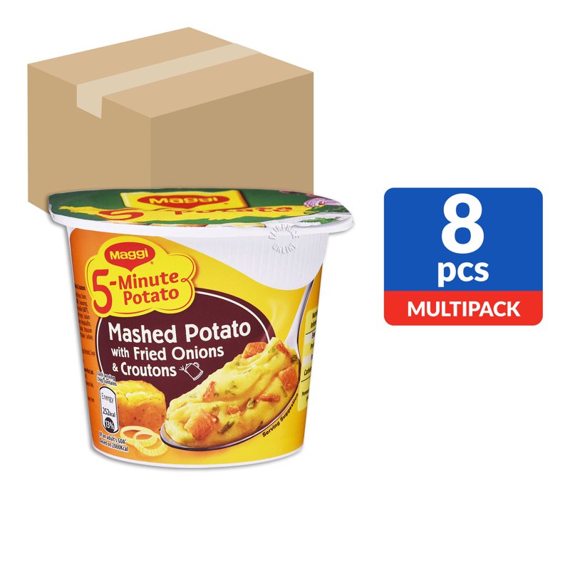 Maggi 5-Minute Instant Mashed Potato - Fried Onions & Croutons (Ctn)