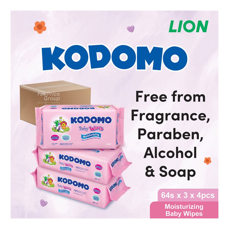 Kodomo Baby Wipes - Moisturizing 12 x 64 per pack (CTN)