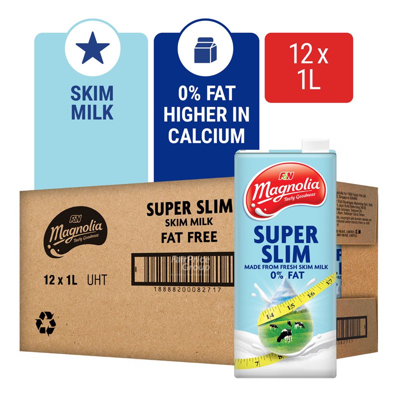 Magnolia F & N Magnolia Uht Milk - Super Slim (Skim) (Ctn)