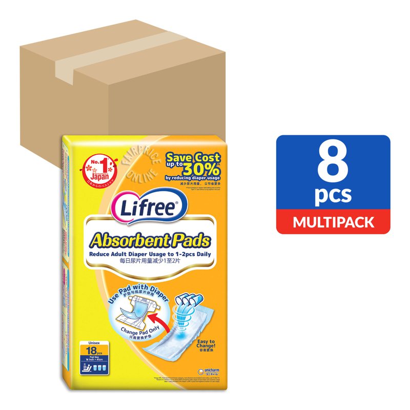 Lifree Unisex Absorbent Pads - 41cm 8 x 18 per pack (CTN)