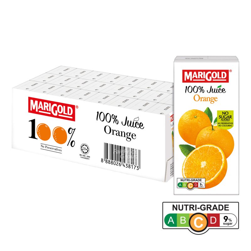 Marigold 100% Packet Juice - Orange (Ctn)