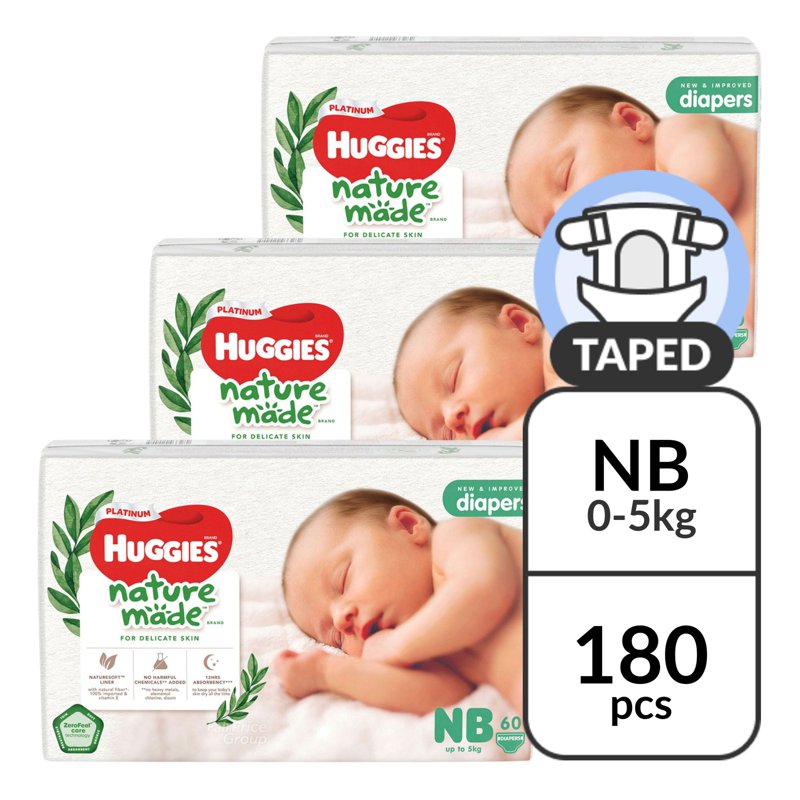 Huggies Baby Platinum Naturemade Tape Diapers
