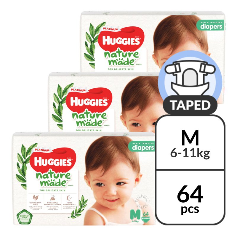 Huggies Baby Platinum Naturemade Tape Diapers