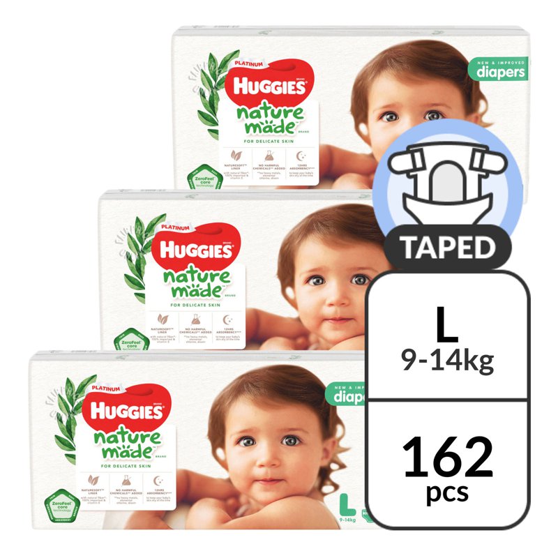 Huggies Baby Platinum Naturemade Tape Diapers