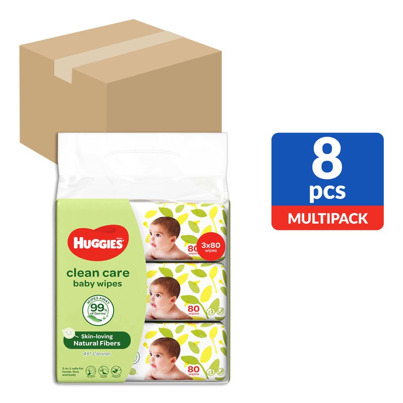 Huggies Baby Wet Wipes - Clean Care 24 x 80 per pack (CTN)