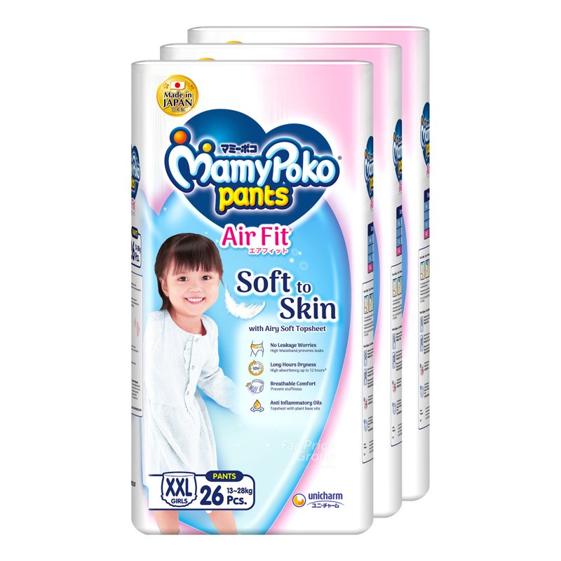 MamyPoko Air Fit Girl Pants - Xxl (13 - ) 3 x 26 per pack (Ctn)