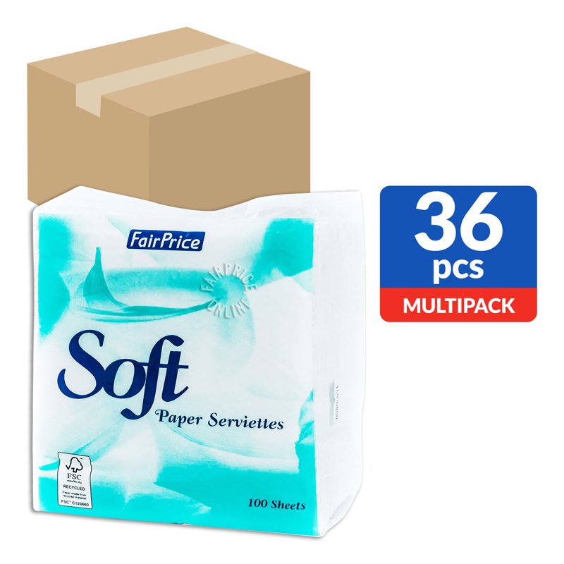 FairPrice Soft Paper Serviettes 36 x 100 per pack (CTN)