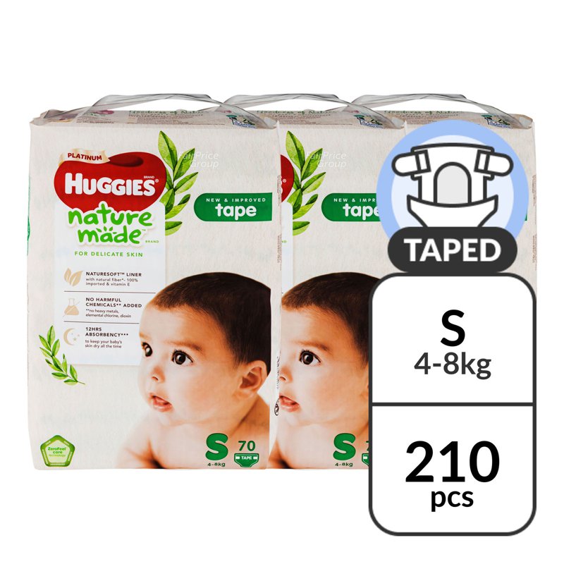 Huggies Baby Platinum Naturemade Tape Diapers