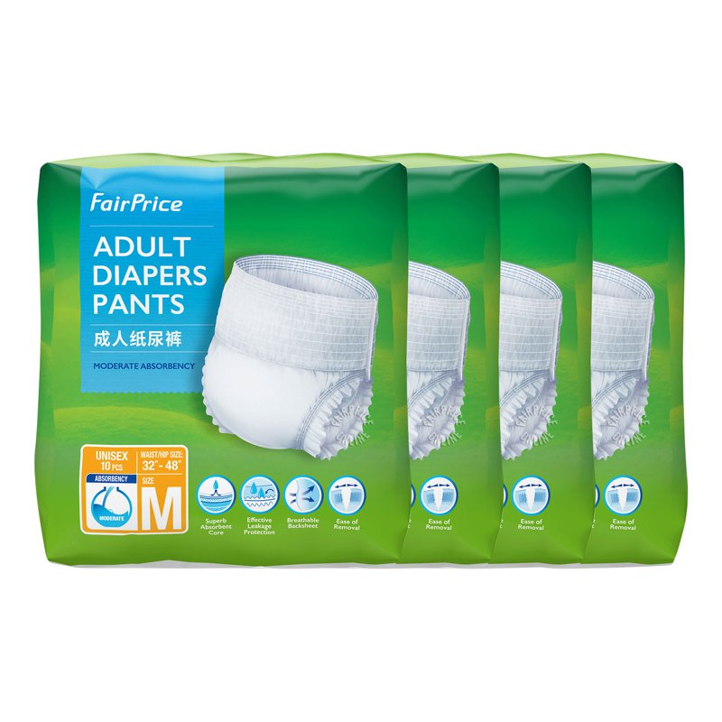 FairPrice Adult Diaper Pants - M 4 x 10 per pack (CTN)