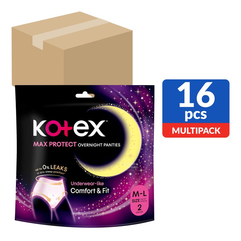 Kotex Overnight Panties - M - L 16 x 2 per pack (CTN)