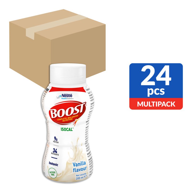 Nestle Boost Isocal Adult Nutritional Bottle Drink - Vanilla 24 x 200ml (CTN)