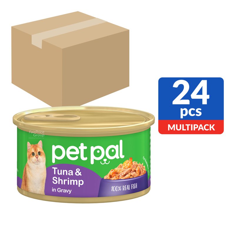 PETPAL Cat Can Food - Tuna & Shrimp in Gravy