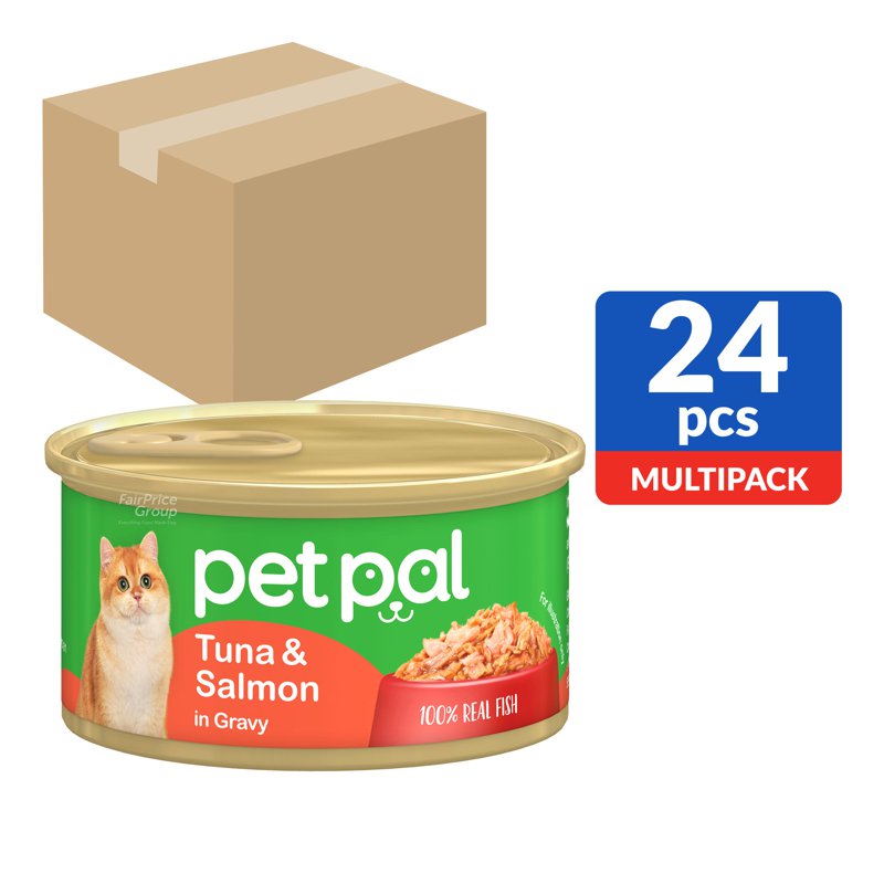 PETPAL Cat Can Food - Tuna & Salmon in Gravy