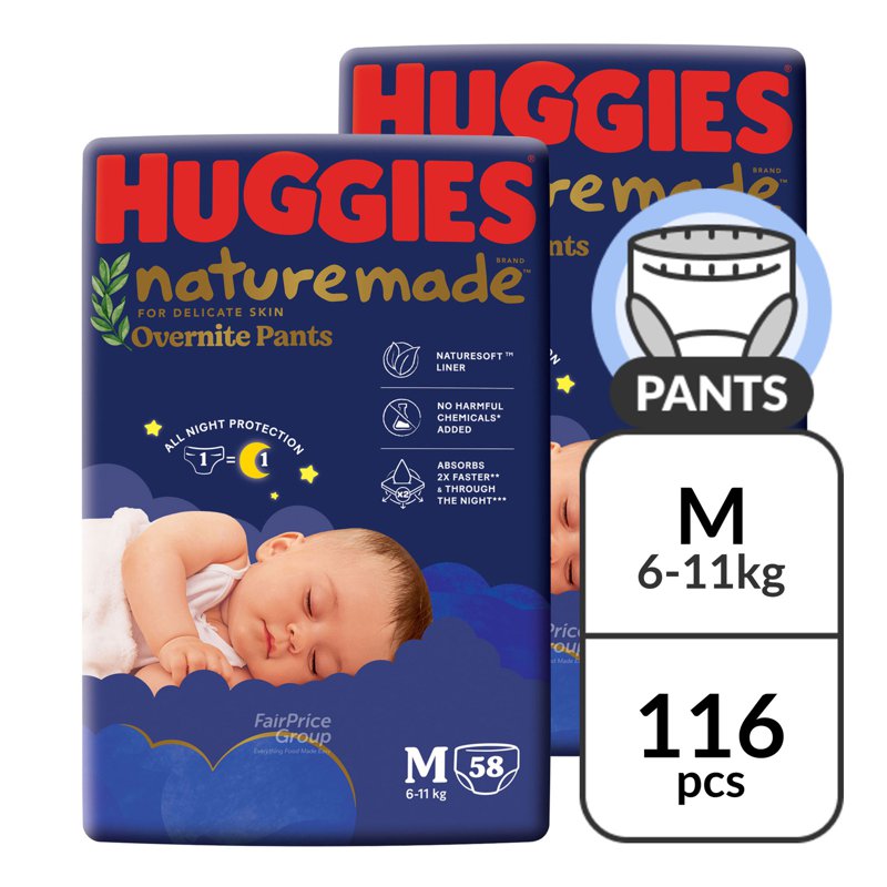 Huggies Baby Diaper Naturemade Overnite Pants