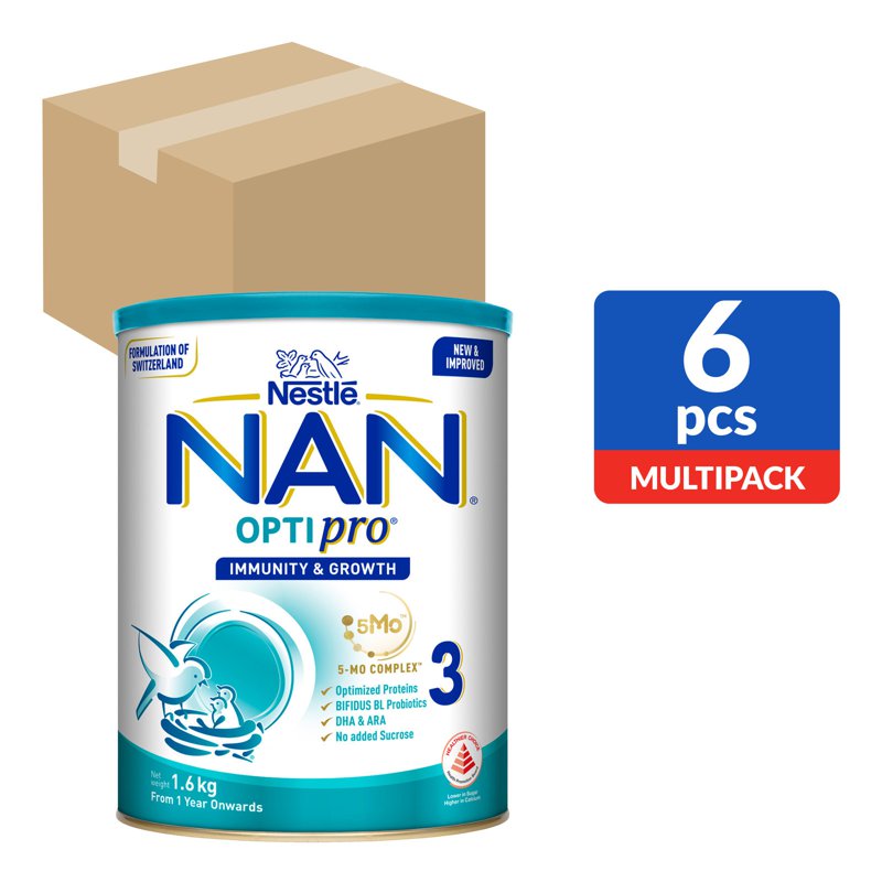 Nestle Nan Optipro Toddler Growing Up Milk (Now with 5-MO Complex) - Stage 3 (Ctn)