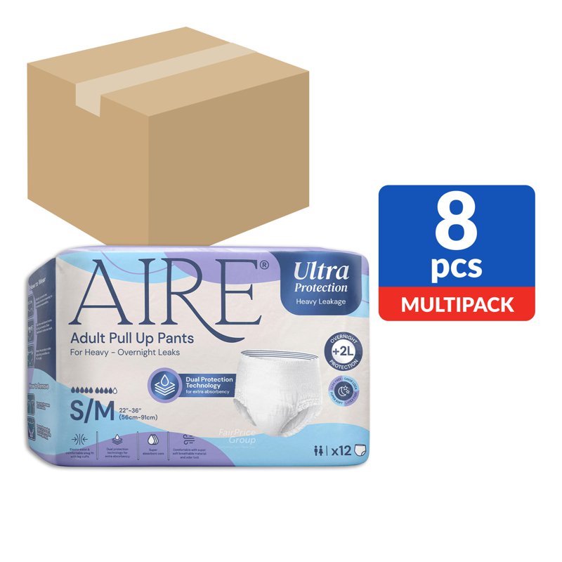 AIRE Ultra Protection Adult Diaper Pull Up Pants - S/M 8 x 12 per pack (CTN)