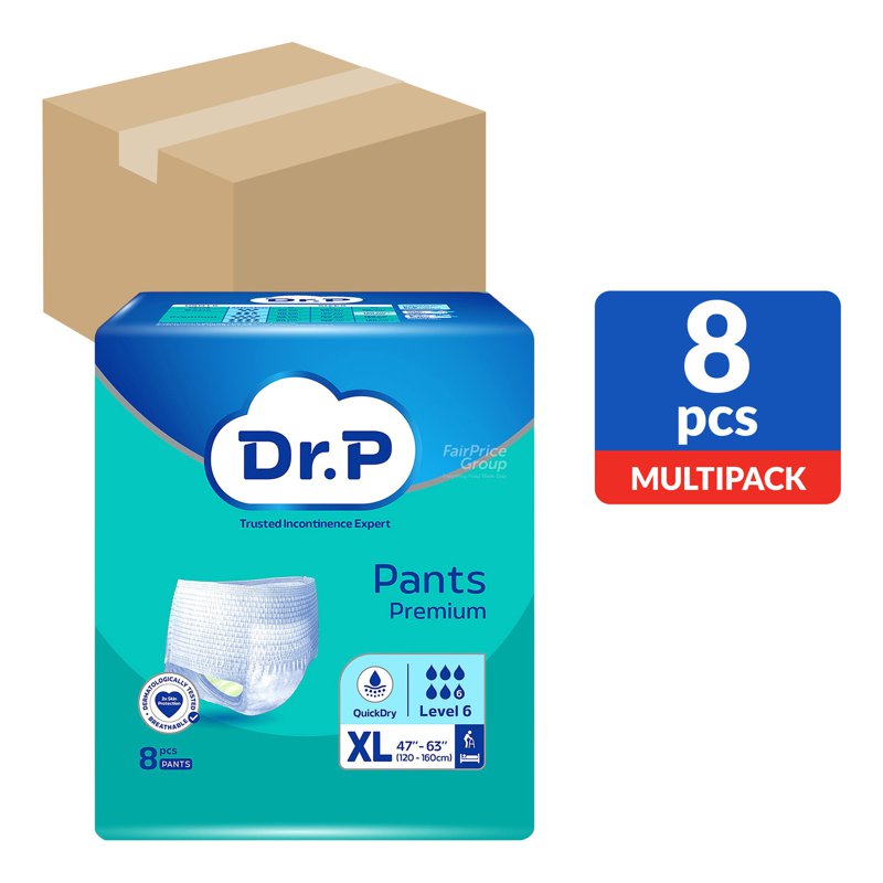Dr P Premium Adult Diapers Pants - Lv6 (XL) 8 x 8 per pack (CTN)