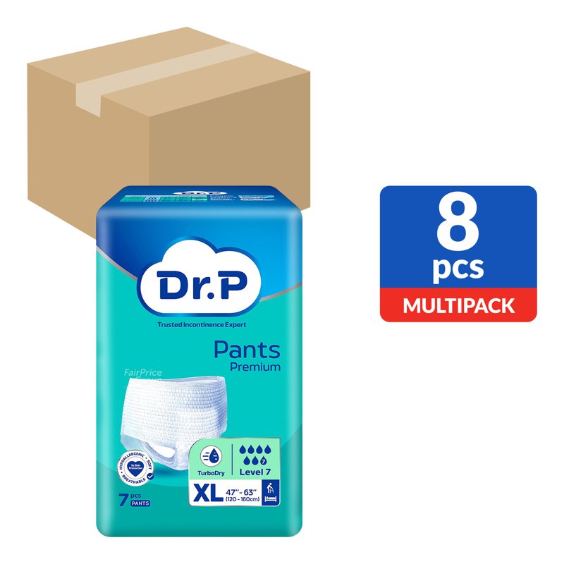 Dr P Premium Adult Diapers Pants - Lv7 (XL) 8 x 7 per pack (CTN)